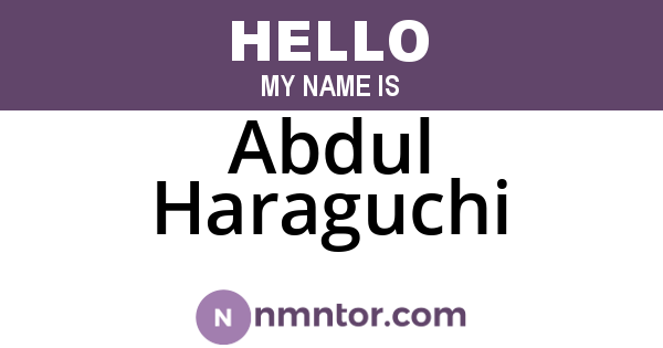 Abdul Haraguchi