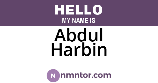 Abdul Harbin