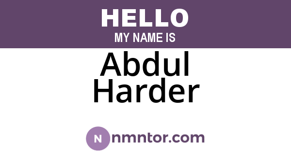Abdul Harder