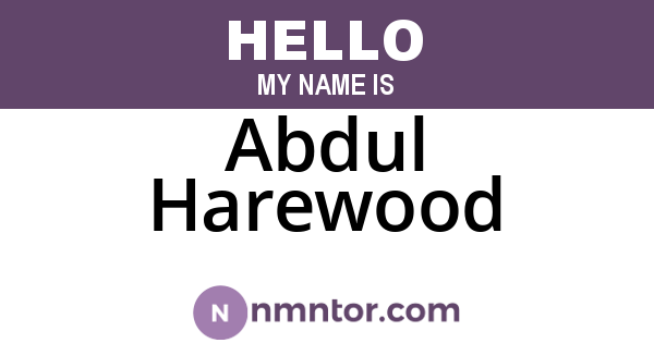 Abdul Harewood