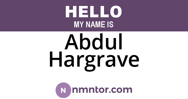 Abdul Hargrave