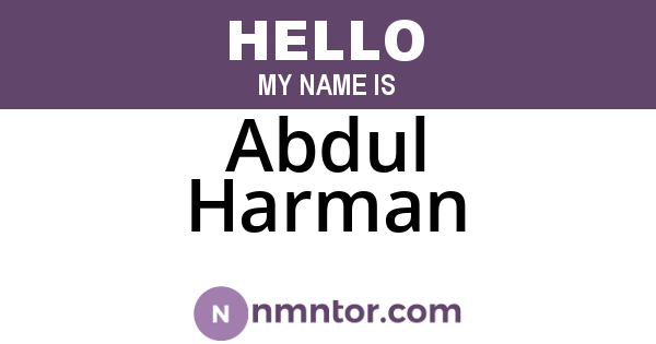 Abdul Harman