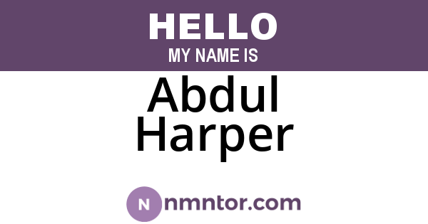 Abdul Harper