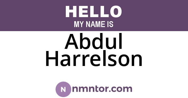 Abdul Harrelson