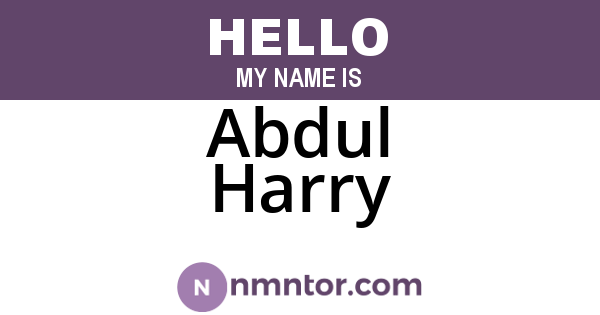Abdul Harry