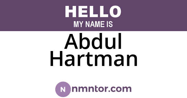 Abdul Hartman