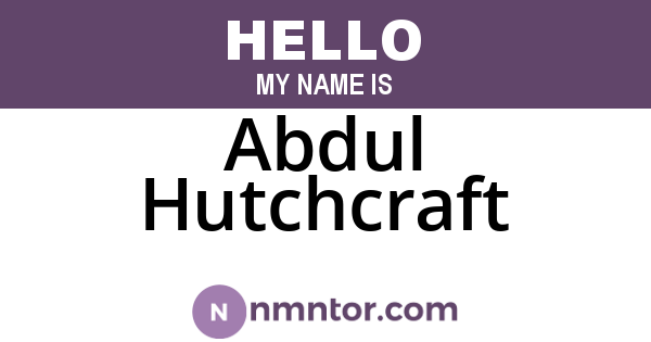 Abdul Hutchcraft