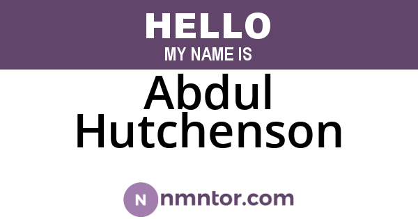 Abdul Hutchenson