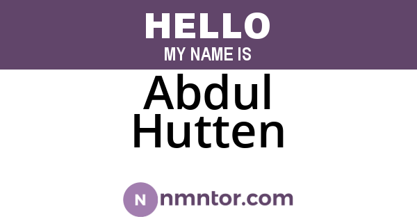 Abdul Hutten