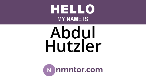 Abdul Hutzler