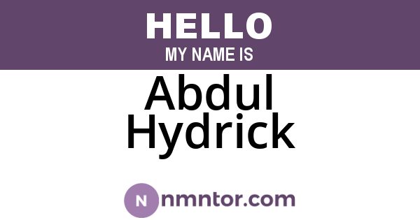 Abdul Hydrick