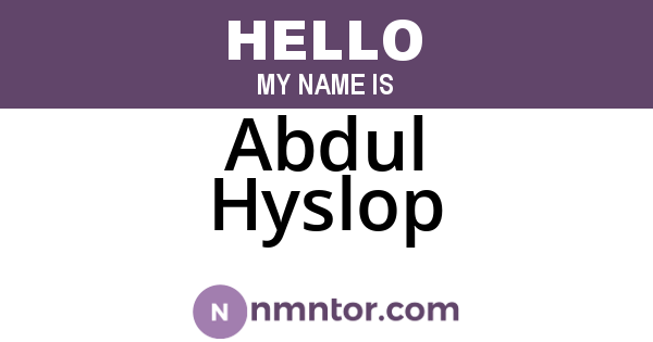Abdul Hyslop