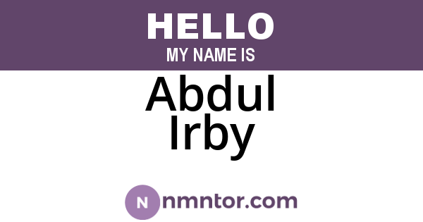 Abdul Irby