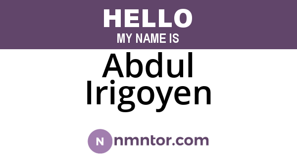 Abdul Irigoyen