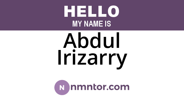 Abdul Irizarry