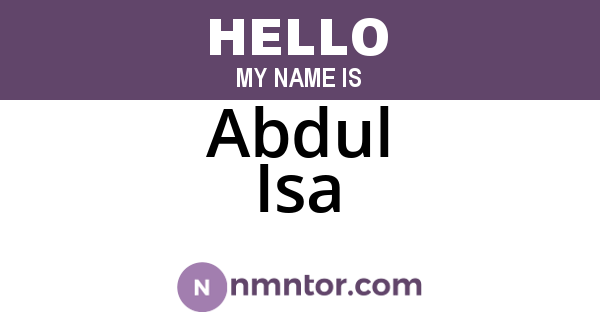Abdul Isa