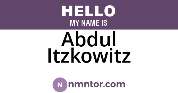 Abdul Itzkowitz