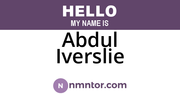 Abdul Iverslie