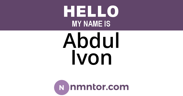 Abdul Ivon