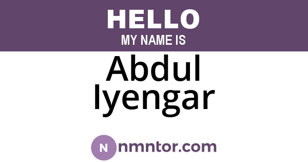 Abdul Iyengar