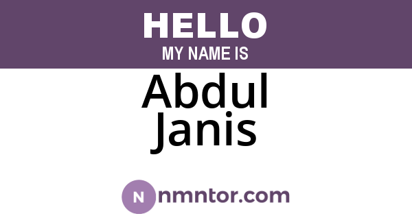 Abdul Janis