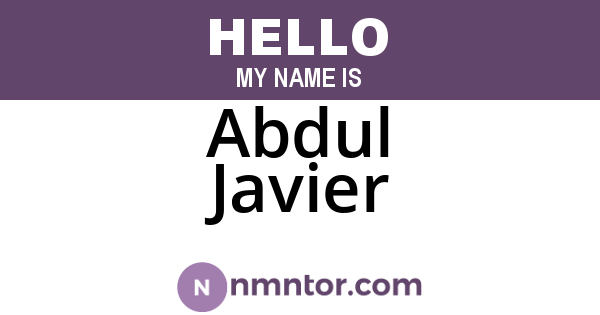 Abdul Javier