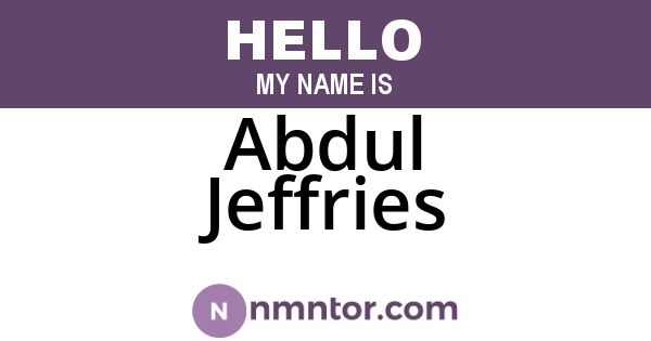 Abdul Jeffries