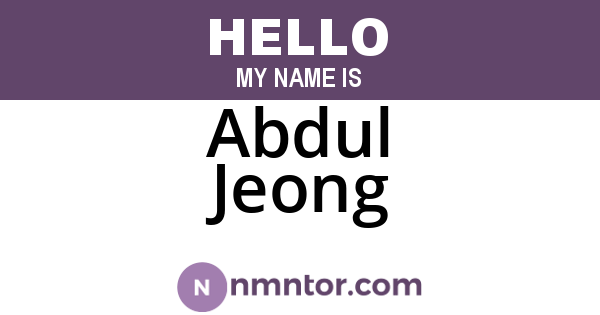 Abdul Jeong