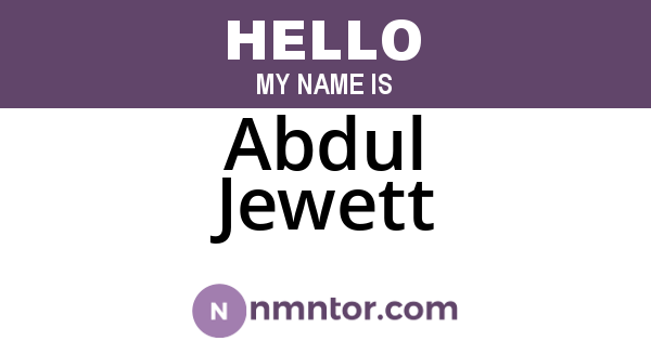 Abdul Jewett