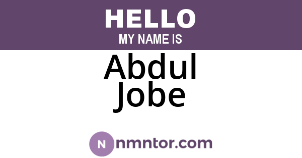 Abdul Jobe