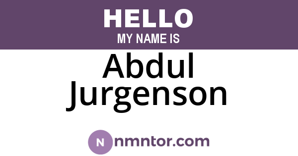 Abdul Jurgenson