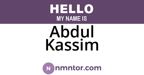 Abdul Kassim