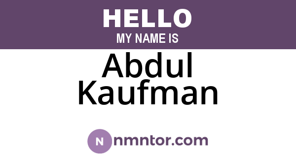 Abdul Kaufman