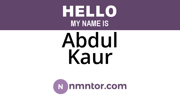 Abdul Kaur