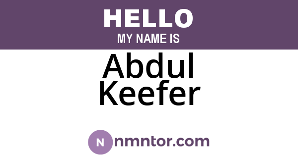 Abdul Keefer