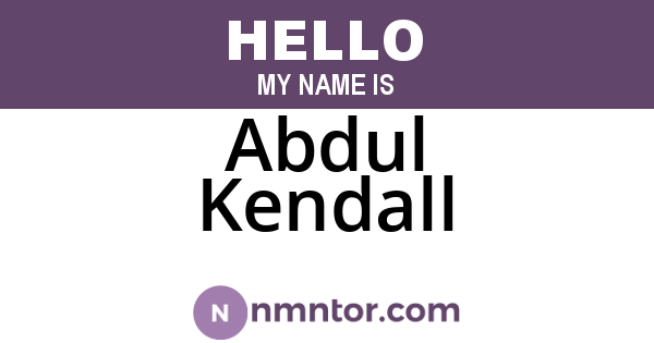 Abdul Kendall