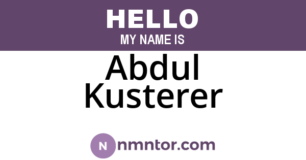 Abdul Kusterer