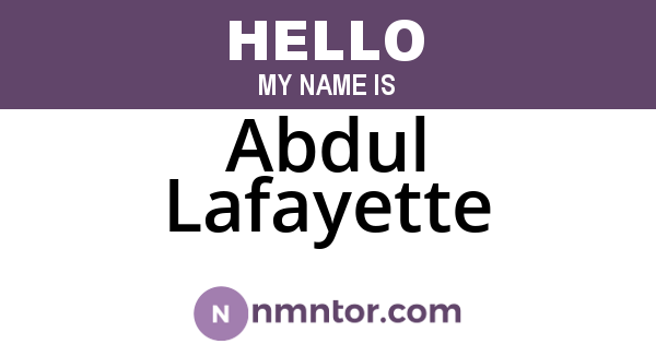 Abdul Lafayette