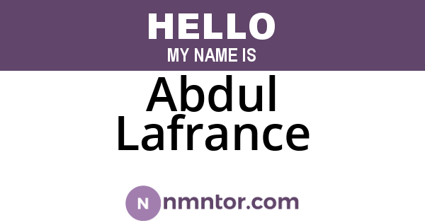 Abdul Lafrance