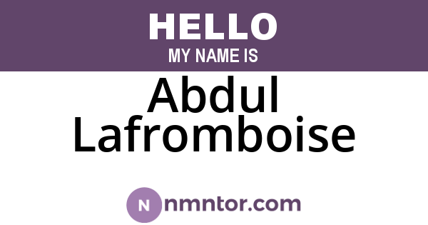 Abdul Lafromboise