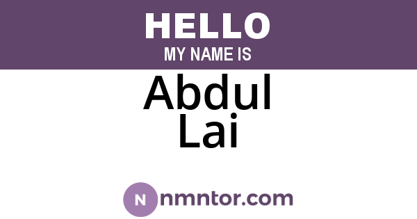 Abdul Lai