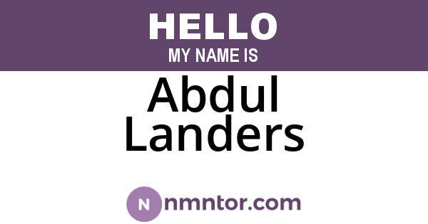 Abdul Landers
