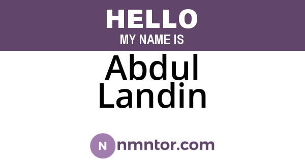 Abdul Landin