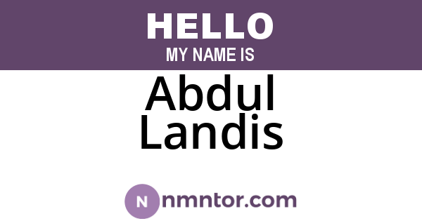 Abdul Landis