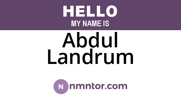 Abdul Landrum