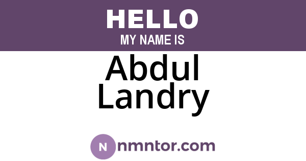 Abdul Landry