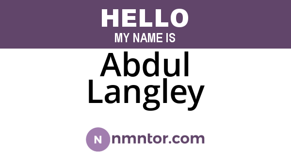 Abdul Langley