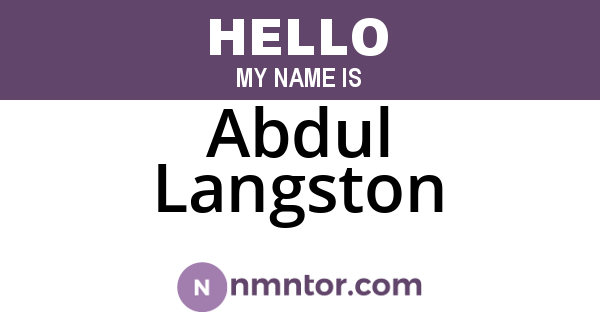 Abdul Langston