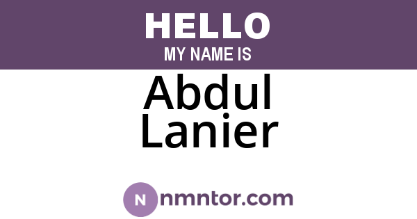 Abdul Lanier