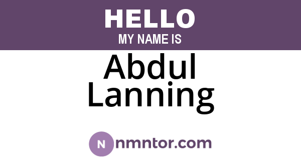 Abdul Lanning
